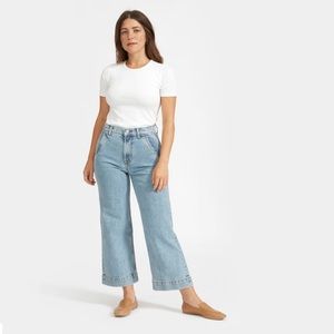 Everlane wide-leg cropped jean.